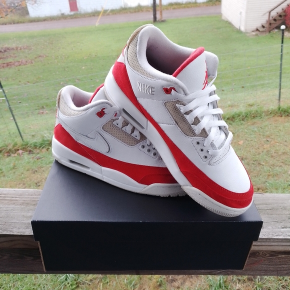 Men's Nike Air Retro Air Jordan 3 "Air max" Tinker Hatfield 10.5 Red/White - Picture 3 of 6